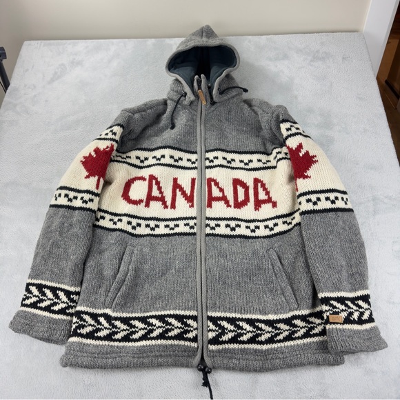 Ark Imports Other - VTG Ark Imports Men's Size XXL 100% New Zealand Wool Cowichan Maple Leaf Jacket